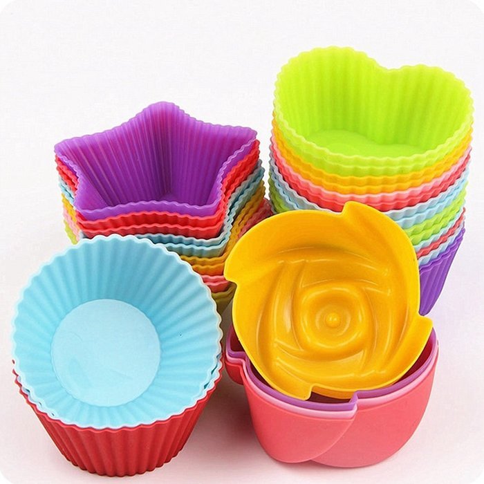 LetGoShop 24-Pcs Reusable Silicone Cake Molds Baking Molds Muffin Cups, Nonstick & Heat Resisitant baking cups...