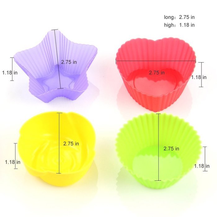 LetGoShop 24-Pcs Reusable Silicone Cake Molds Baking Molds Muffin Cups, Nonstick & Heat Resisitant baking cups... N3