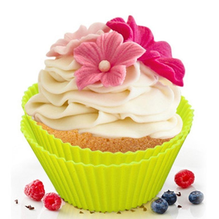 LetGoShop 24-Pcs Reusable Silicone Cake Molds Baking Molds Muffin Cups, Nonstick & Heat Resisitant baking cups... N4