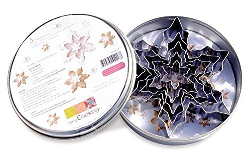 ScrapCooking Snowflake Cutters, Stainless Steel, Set of 5