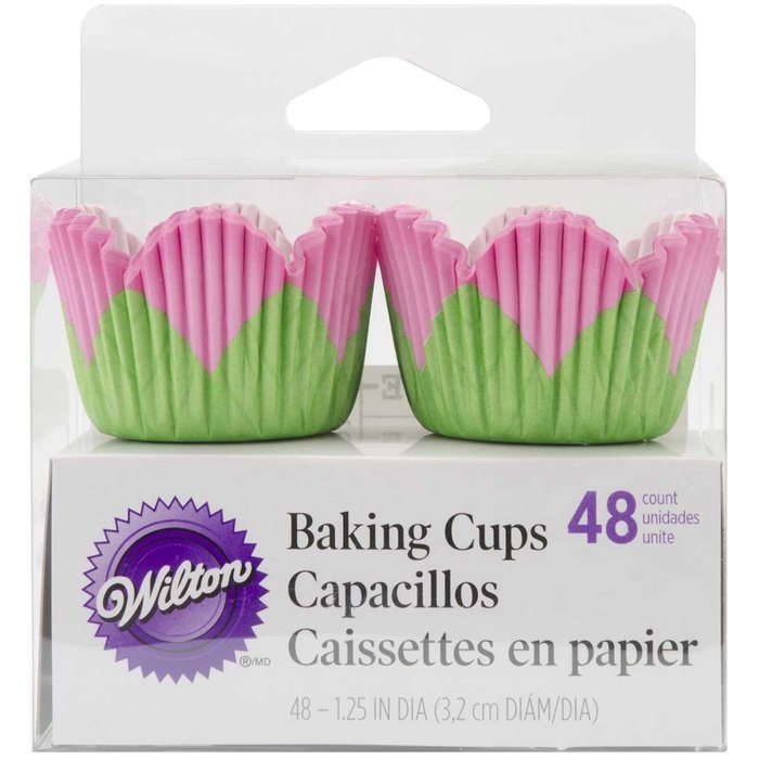Wilton Pink Petal Shaped Baking Cups, Mini, 48-Count