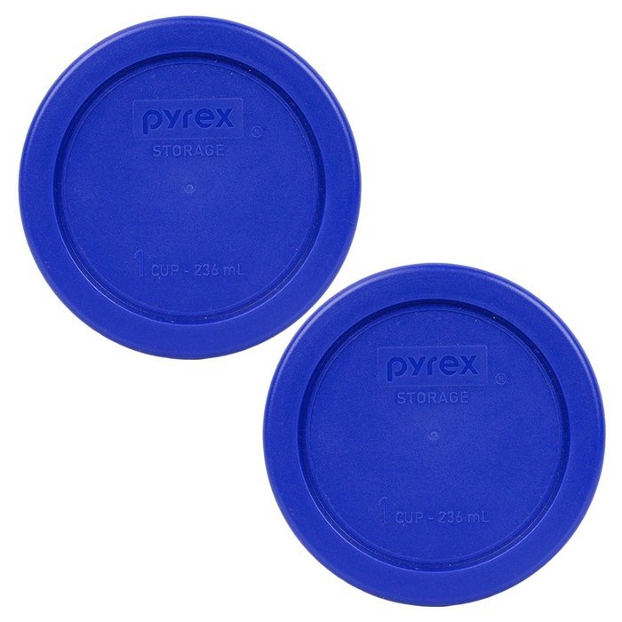 Pyrex 7202-PC Round 1 Cup Storage Lid for Glass Bowls (4, Cobalt Blue) N5