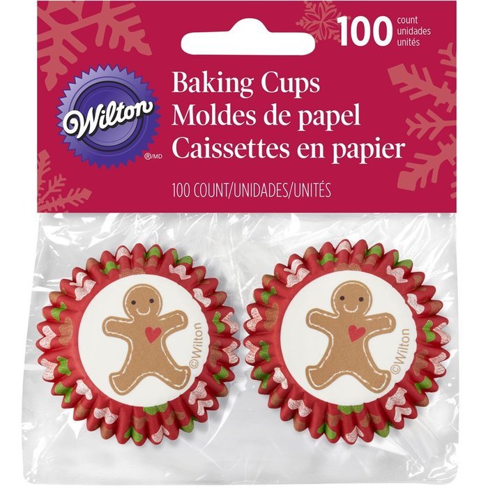 Wilton Gingerbread Boy Mini Cupcake Liners 100-Count N2