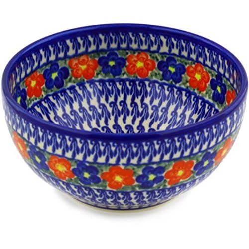 Ceramika Bona H6491F Polish Pottery Ceramic Bowl Hand Painted, 7-Inch