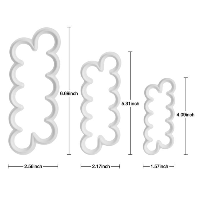 Zicome Decorating Cake Rose Cutter Flower Maker, Set of 3, Assorted Sizes N4