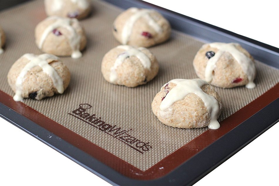 Baking Wizards Silicone Baking Mat - Non Stick Bakeware - Best for Cookies, Pretzels, Pizzas & More Large Enough... N2