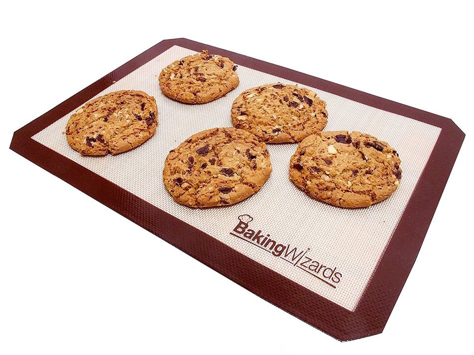 Baking Wizards Silicone Baking Mat - Non Stick Bakeware - Best for Cookies, Pretzels, Pizzas & More Large Enough... N7
