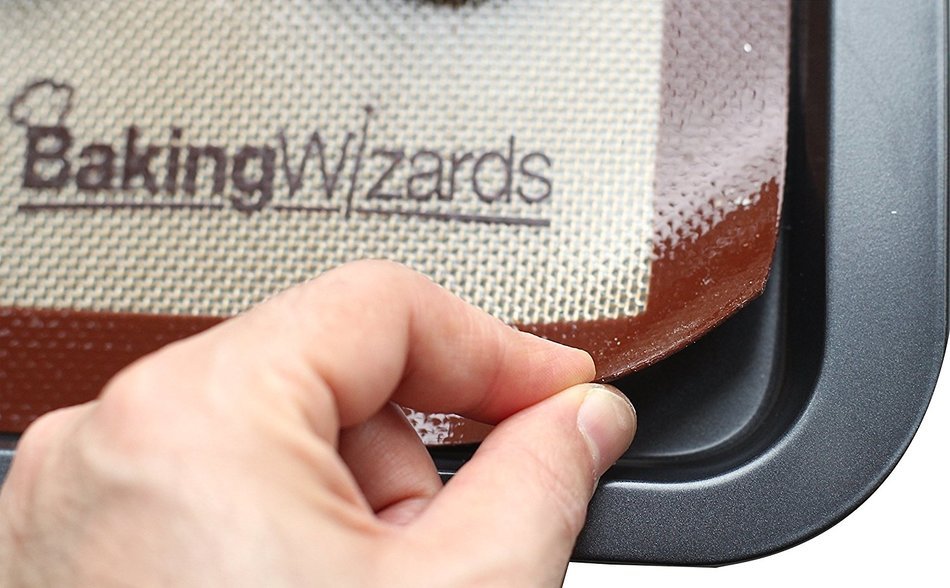Baking Wizards Silicone Baking Mat - Non Stick Bakeware - Best for Cookies, Pretzels, Pizzas & More Large Enough... N8