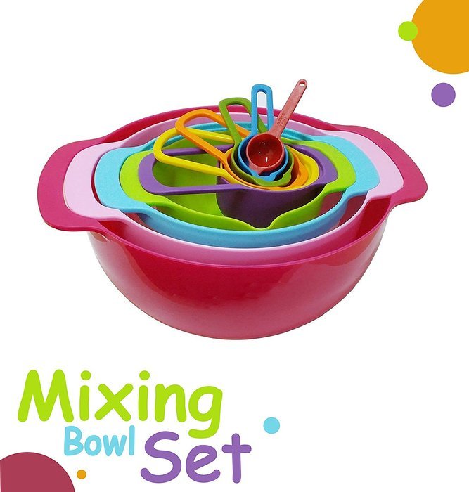 QKitchen Mixing Bowl Set (10 pieces) | Harmless ABS Plastic ~ FDA-Approved Quality ~ Suitable Configurations ~... N2