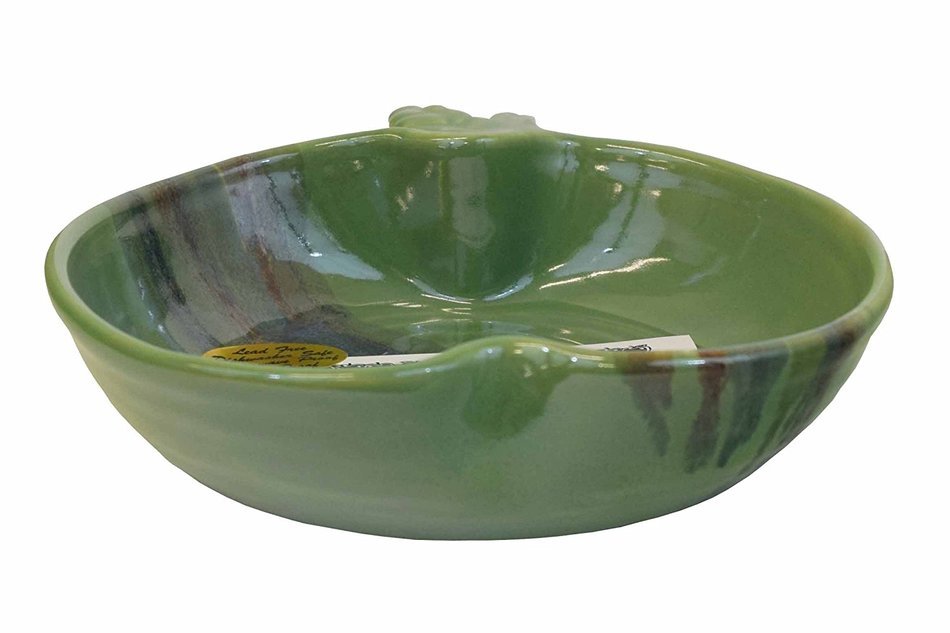 Clay In Motion Handmade Ceramic Apple Torte Baking Dish - Misty Green N2