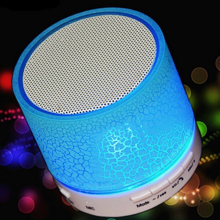 Hipipooo Mini LED Wireless Bluetooth Speaker Cracked Layer USB/TF Card/FM Music Sound Box Subwoofer with Colorful... N4
