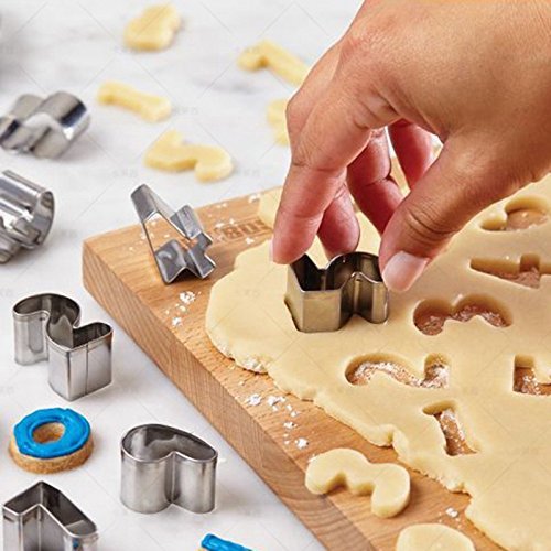 EdiMoM Brand; Mini Cookie Chocolate Cutters Set Geometry Shapes (12 Pieces) N7