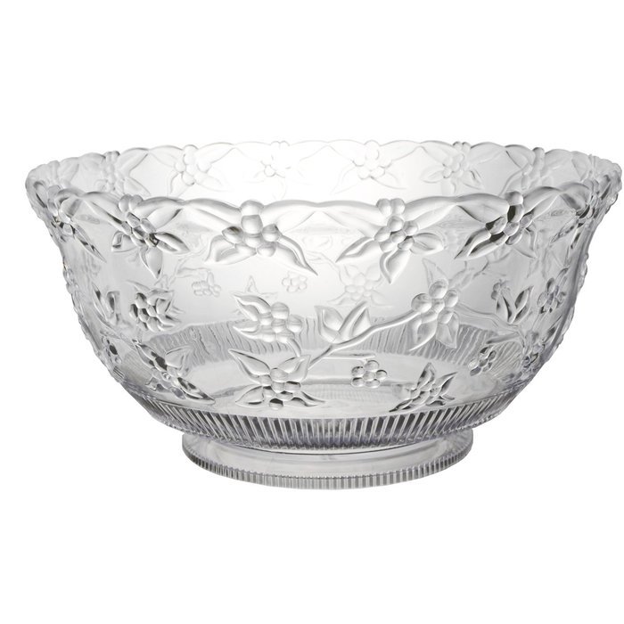 Party Essentials N345886 Hard Plastic 8-Quart Embossed Punch Bowl, Clear N2
