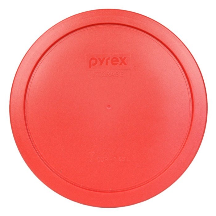 Pyrex 7402-PC Red Round Storage Replacement Lid Cover fits 6 & 7 Cup 7" Dia. Round (2-Pack) N2