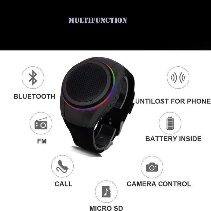 Seekermaker LED Bluetooth Speaker Watch Mini Portable Sport Running wrist Strap Universal Outdoor Portable Small... N2