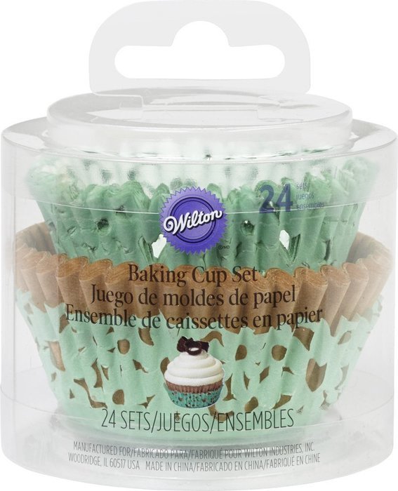 Wilton 415-2900 24 Count Green Simple Elegance Baking Cup Set, Assorted