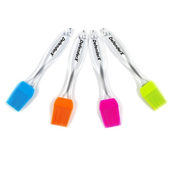 Silicone Brush - DefenderX 7.5 Inch (Set of 4 Color), Dishwasher Safe, Soft and Flexible - Won't Chip Crack Dent... N2