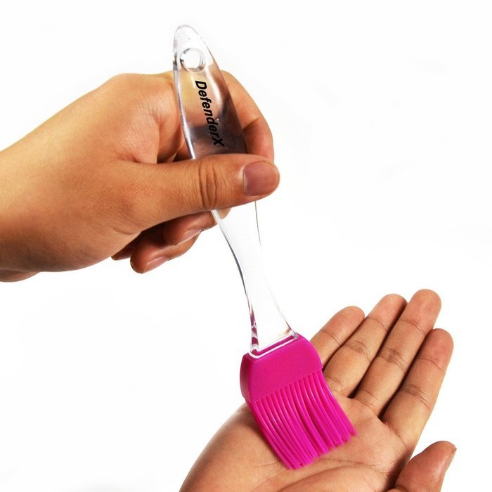 Silicone Brush - DefenderX 7.5 Inch (Set of 4 Color), Dishwasher Safe, Soft and Flexible - Won't Chip Crack Dent... N9