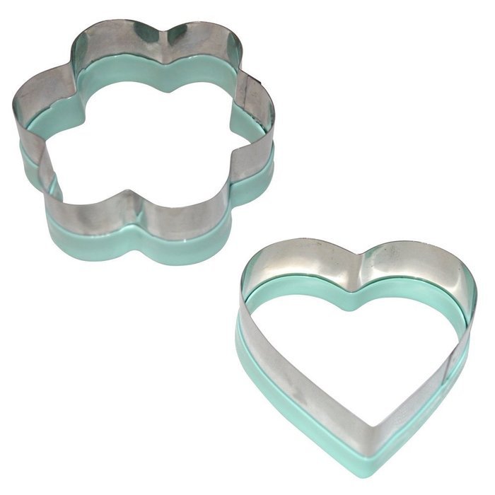 My Kitchen Mate Stainless Steel Cookie Cutter Set 4 Piece Mini Heart Flower Butterfly & Star Biscuit Cutters-Sandwich... N7