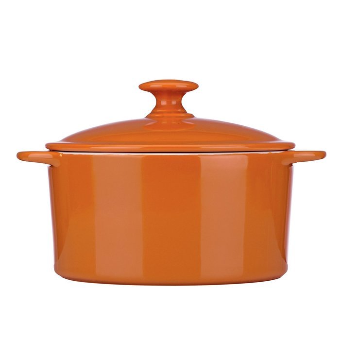 Mario Batali Stoneware 2-Quart Covered Casserole by Dansk, Persimmon