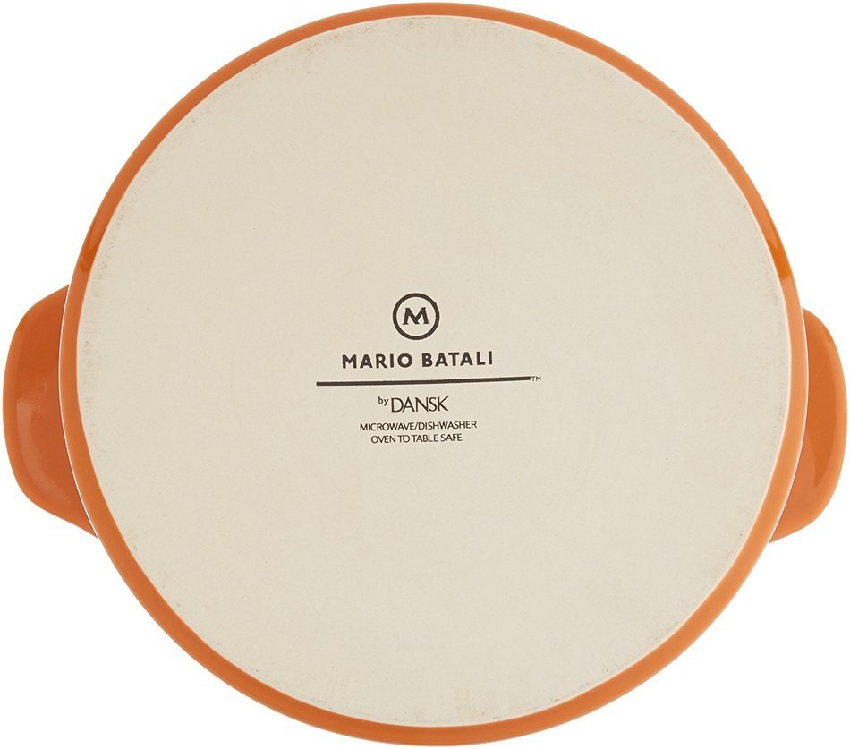 Mario Batali Stoneware 2-Quart Covered Casserole by Dansk, Persimmon N5