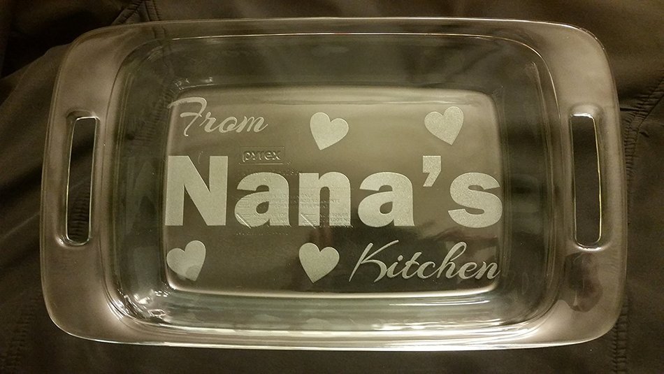 Personalized Pyrex Dish 7x11 Nana's Kitchen Gift Wedding Anniversary W/lid Nana