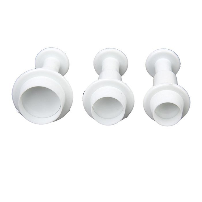 Generic 3Pcs/Set Round Fondant Cake Plunger Cutters Cookie Mold Set Tools(White&pound;&copy;