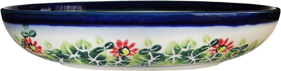 Boleslawiec Stoneware - Polish Pottery Small Oval Baker - "Eva's Collection" Spring N3