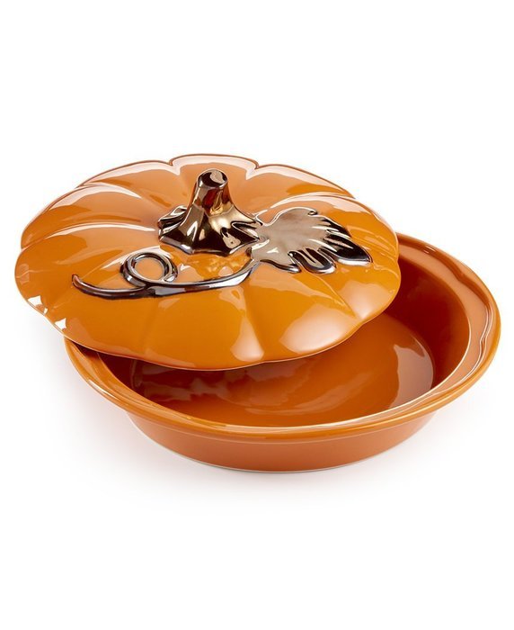 Martha Stewart Collection Covered Pumpkin Pie Keep Baking Dish 9" Pan