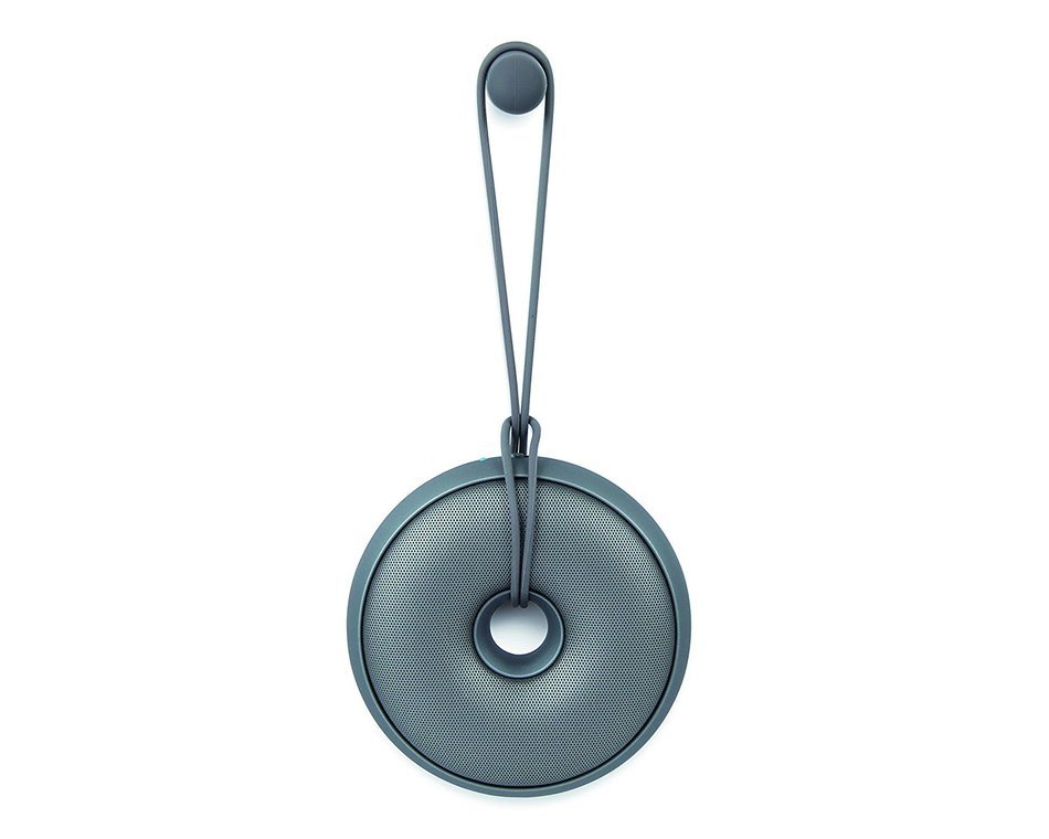Lexon HOOP portable, rechargeable Bluetooth speaker in a Metallic Gunmetal Finish N2