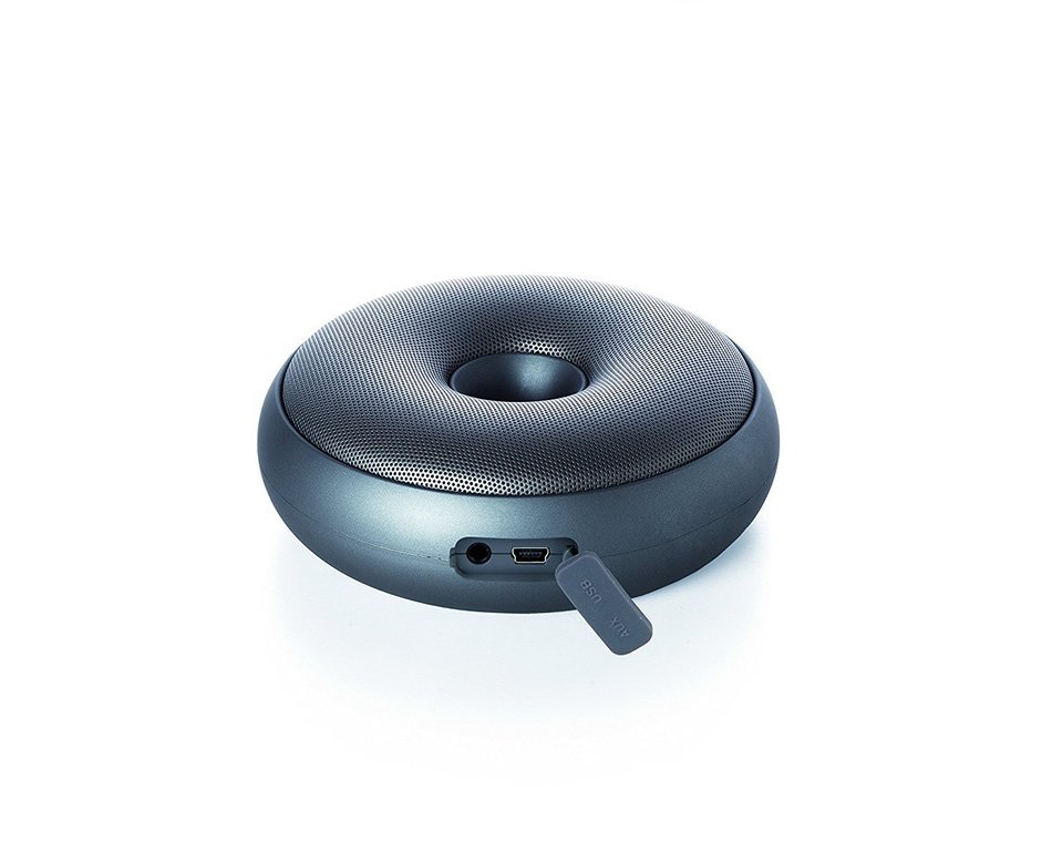 Lexon HOOP portable, rechargeable Bluetooth speaker in a Metallic Gunmetal Finish N3