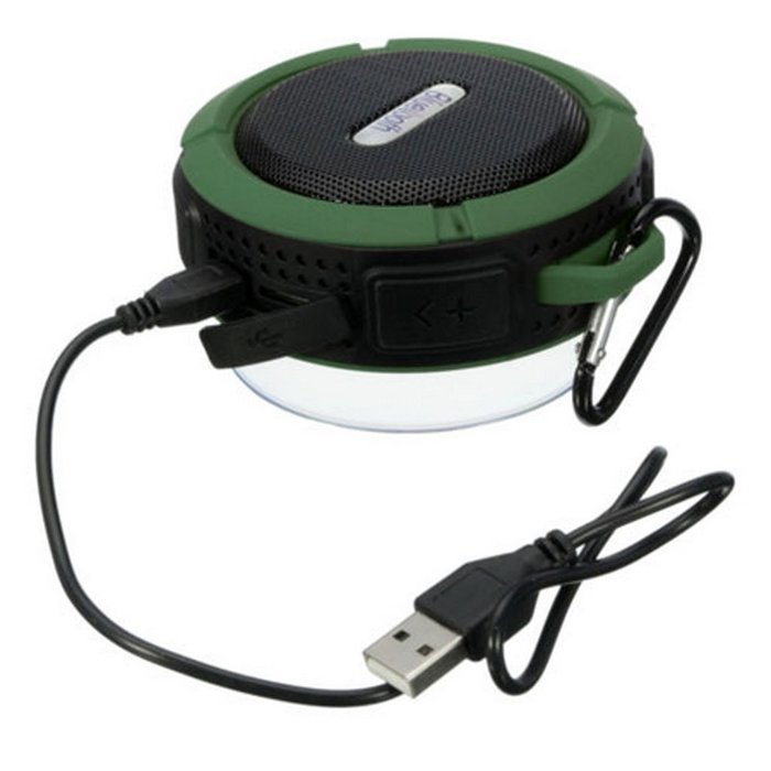 Army Green Waterproof Bluetooth Wireless Suction Cup Speaker Loudspeaker Sound Box Boombox Stereo Audio Player... N2