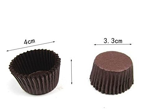 Astra shop 100 Count Brown Glassine Paper Chocolate & Candy Mini baking Cups / Mini Cupcake Liners 1.6" - Diameter N3