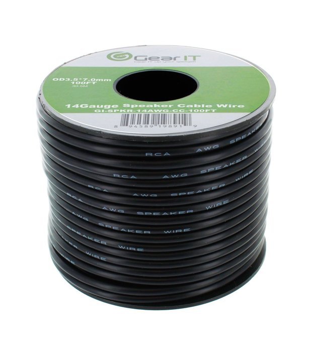 14AWG Gauge Speaker Wire, GearIT Pro Series 14 AWG Gauge Speaker Wire Cable (100 Feet / 30.48 Meters) Great Use...