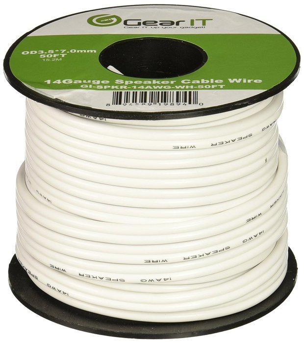 14AWG Gauge Speaker Wire, GearIT Pro Series 14 AWG Gauge Speaker Wire Cable (100 Feet / 30.48 Meters) Great Use... N12