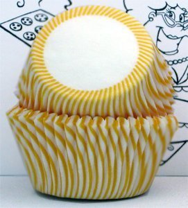Golda's Kitchen 100 Count Baking Cups, Standard, Yellow Striped