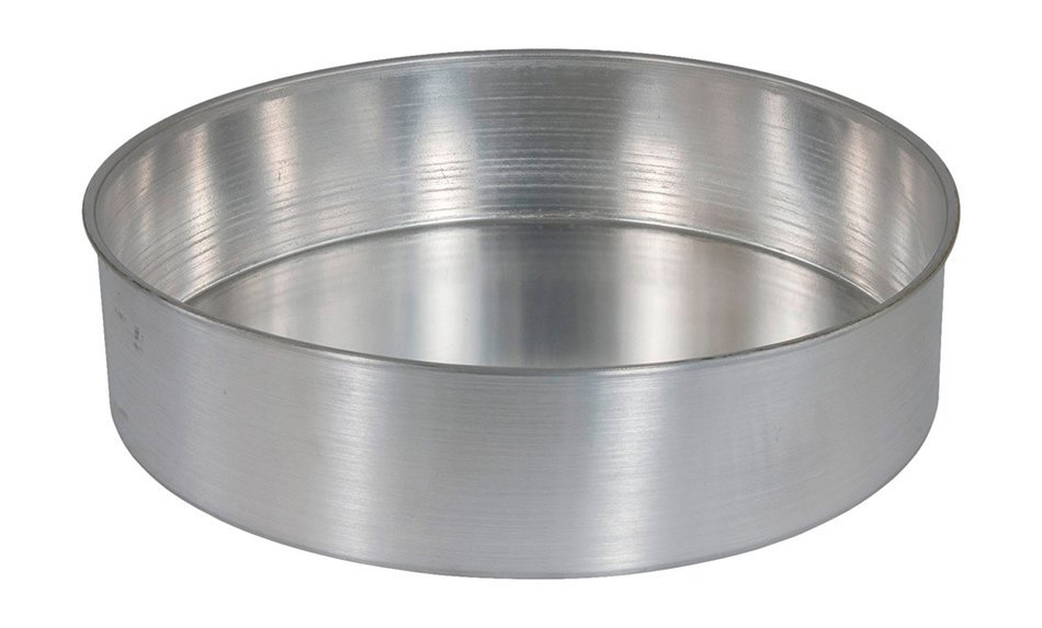 Crestware CP82 Round Aluminum Cake Pan, 8 by 2", Silver