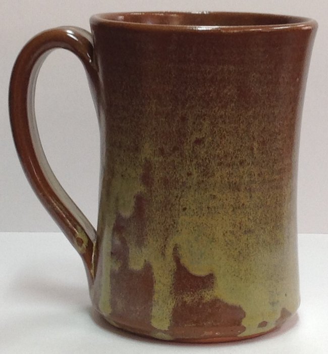 Handmade pottery large Coffee Mug 14 holds 14 ounces. N2