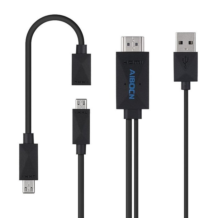 Aibocn MHL Kit Universal MHL Micro USB to HDMI Cable 6.5 Feet/2M 1080P HDTV Adapter for Samsung Galaxy S5 S4 S3...