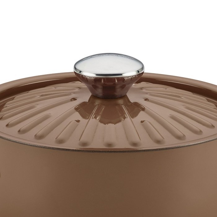 Rachael Ray Cucina Hard Porcelain Enamel Nonstick Covered Round Casserole, 4.5-Quart, Agave Blue N12