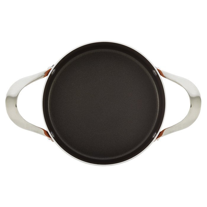 Rachael Ray Cucina Hard Porcelain Enamel Nonstick Covered Round Casserole, 4.5-Quart, Agave Blue N15