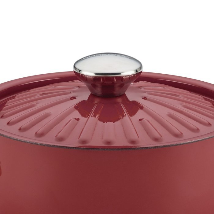Rachael Ray Cucina Hard Porcelain Enamel Nonstick Covered Round Casserole, 4.5-Quart, Agave Blue N24