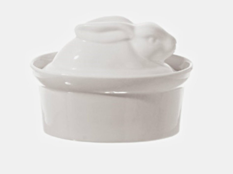 La Porcellana Bianca White Porcelain Rabbit Shaped Casserole Dish Terrine, 10x7cm P001501010