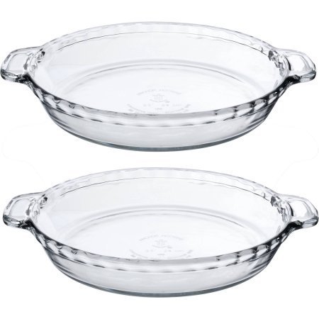 Anchor Hocking 9.5"Deep Pie Plate , 2-Pack | Durable Tempered Glass Deep Pie Plate