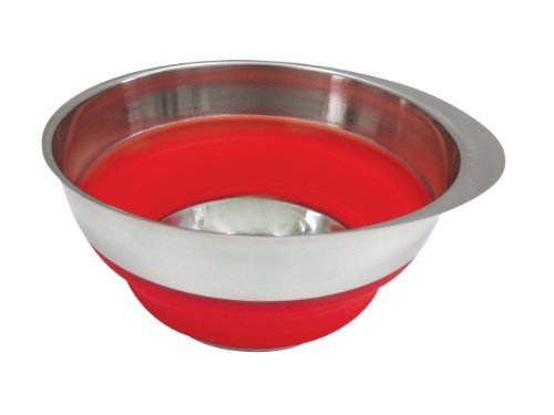 Collapsible Silicone and Stainless Steel Mixing Bowl by Strauss