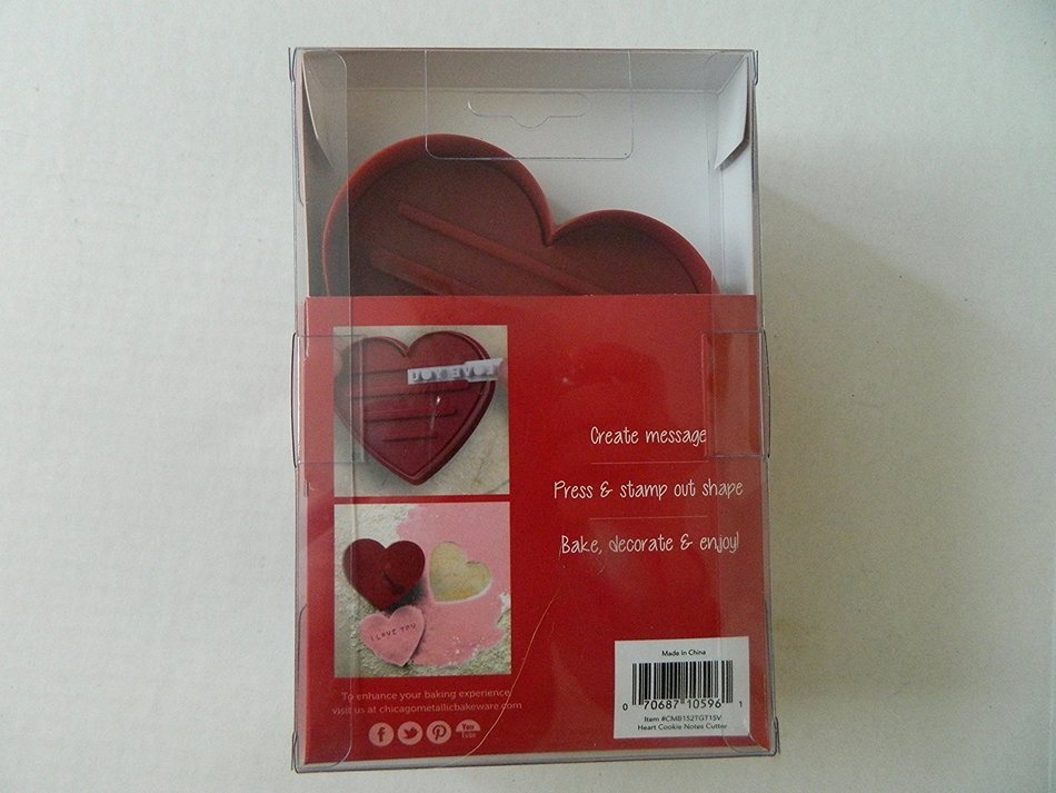 Chicago Metallic Heart Cookie Cutter and Notes Stamp N2