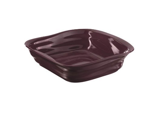 Revol 644803 Froisses Crumple Square Dish, 25cm, Aubergine