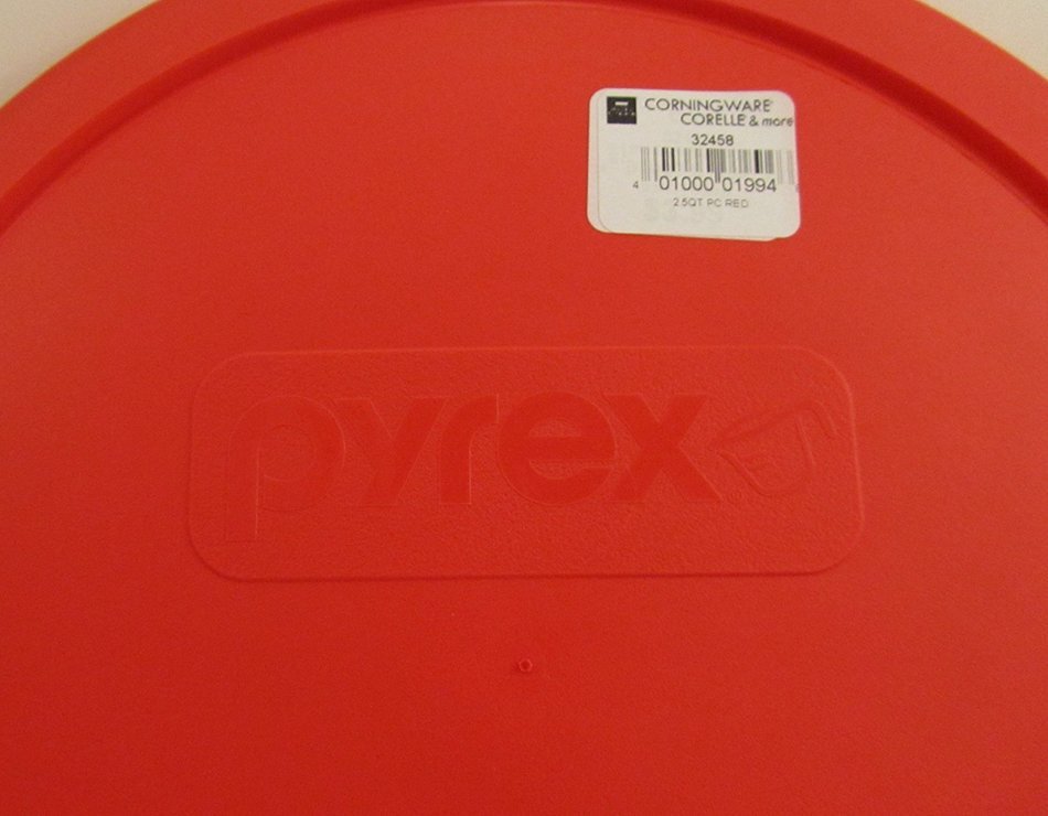 Pyrex Red Plastic Lid for 2.5 Quart Round Mixing Bowl N3