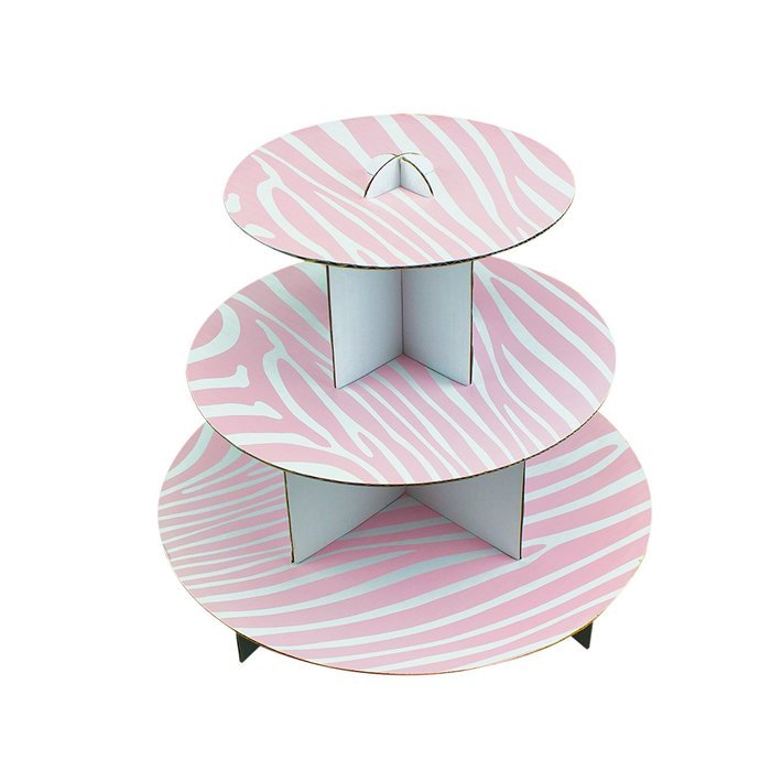 Adorox 12" 3 Tier Cardboard Cup Cake Holder Stand Tower (Round or Squared) Assorted colors (Black (1 pcs) Square) N7