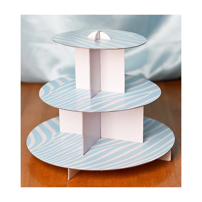 Adorox 12" 3 Tier Cardboard Cup Cake Holder Stand Tower (Round or Squared) Assorted colors (Black (1 pcs) Square) N12